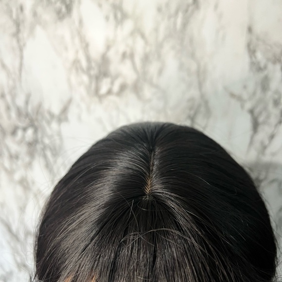 26 Inch Long Wave Curly Black Wig with Bangs density 200% - Picture 5 of 16